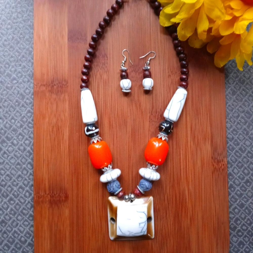 2PC Beautiful African Eternity Necklace Set - Picture 7 of 12